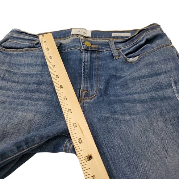 Frame Denim Le Skinny Jean 30 Womens Crop Distressed Medium Wash - Picture 9 of 9
